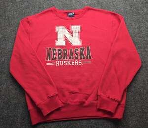 Vintage Nebraska Cornhuskers Campus Heritage Red Sweatshirt LARGE